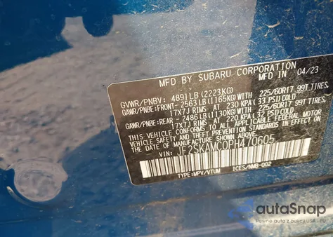 2023 Subaru Forester Wilderness из США, поврежденный, VIN JF2SKAMC0PH470605